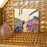 Vintage rattan and bamboo shelves