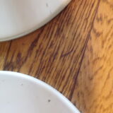 Coffee table and two tulip foot stools