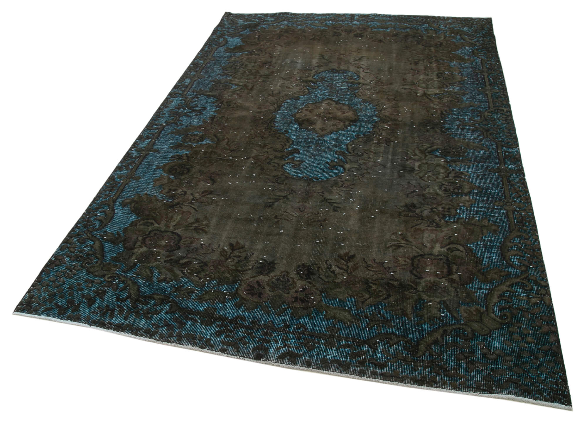 Hand-Knotted Distressed Oriental 1980s 172 cm x 271 cm Brown Carpet