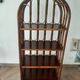 Vintage library 4 levels - wood, bamboo and rattan - retro 80s