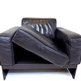 Fauteuil lounge en cuir Matteo Grassi Korium KM 3/1 par Tito Agnoli, 1980