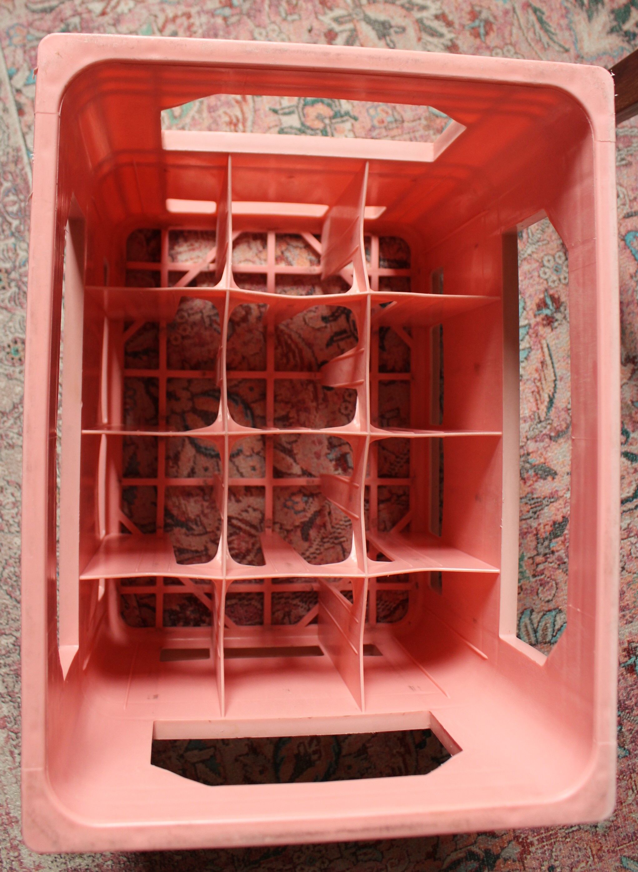 Locker 12 bottles Evian pink plastic