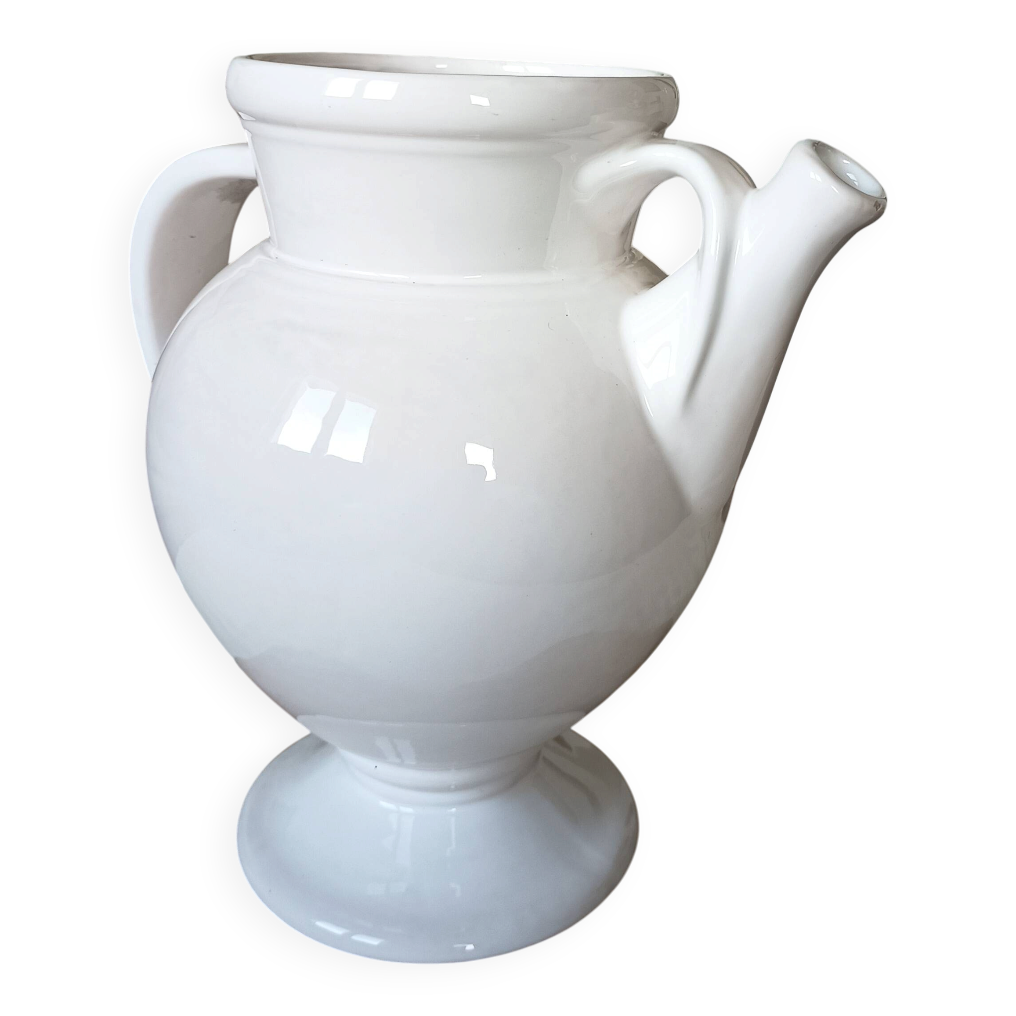 Rare Aiguière Vase in Moustiers Faience – Signature Melchior Marseille