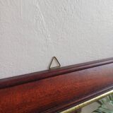 Vintage Cherry Wood Wall Mirror with Gilt Detail & Beveled Glass, 1980