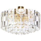 Superb brass and crystal glass light fixture Palazzo, Kalmar, Austria, 1970.