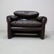 Pair of Maralunga leather armchairs by Vico Magistretti for Cassina, 1974