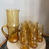 Orangeade service - pitcher and 8 glasses