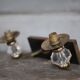 Art Deco wall sconce, brass and Sèvres crystal, light fixture.