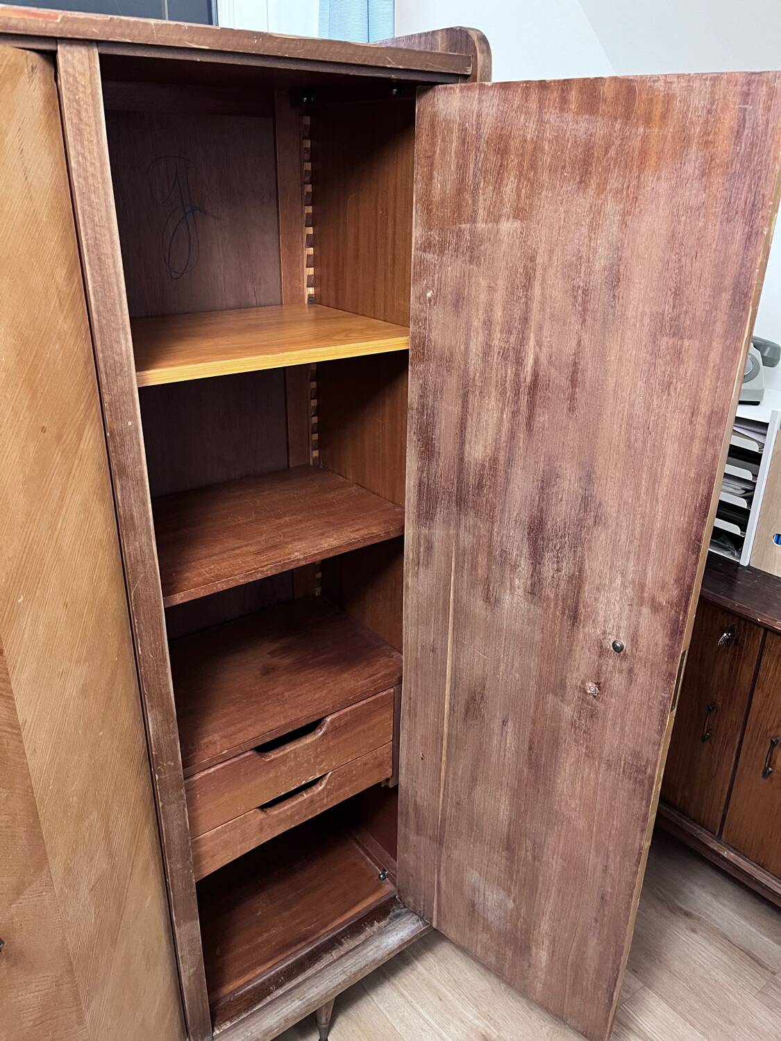 1960s wooden wardrobe