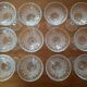 Set of 12 cut glass champagne glasses monogrammed EB.