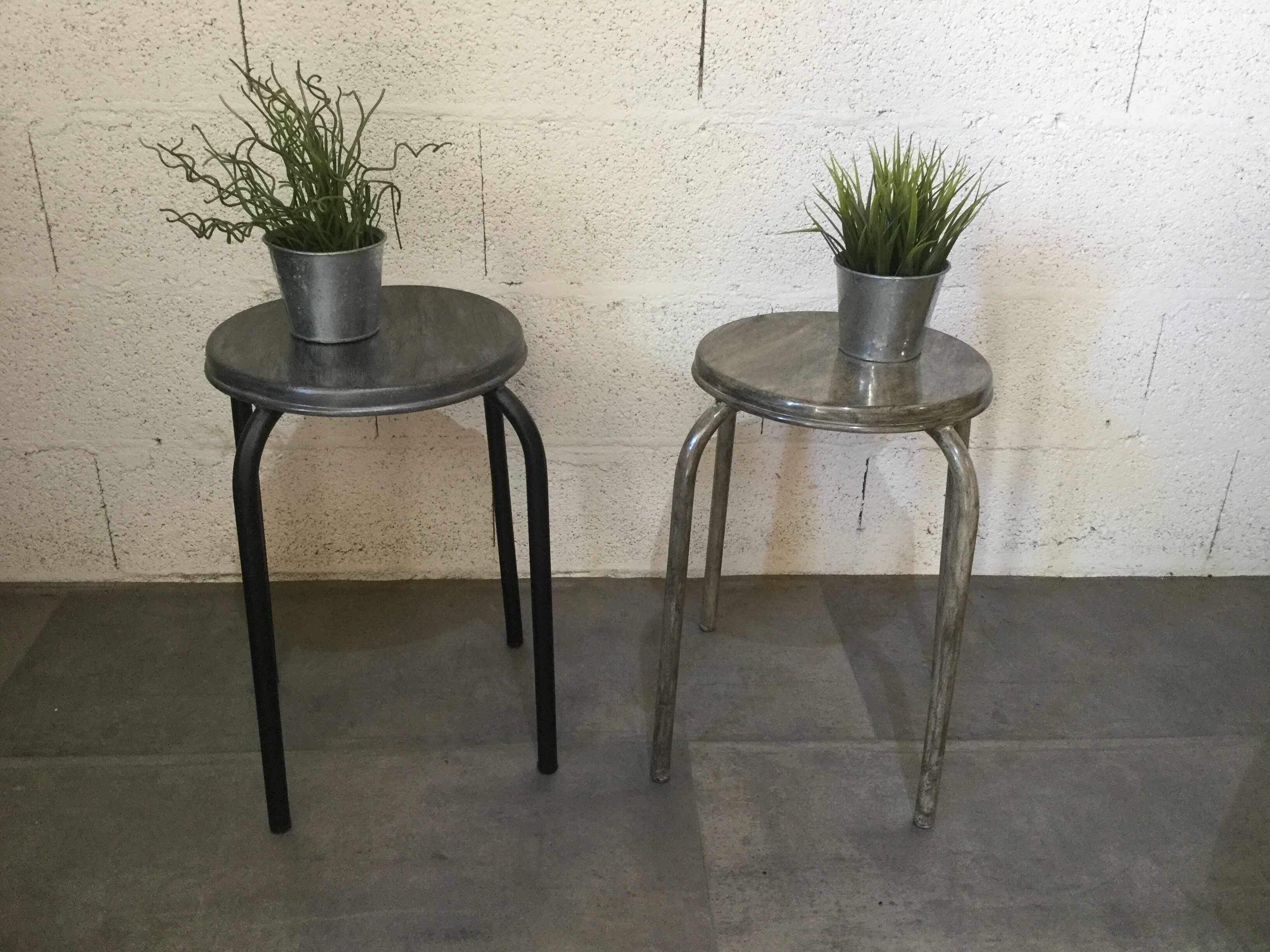 Pair of old workshop stools