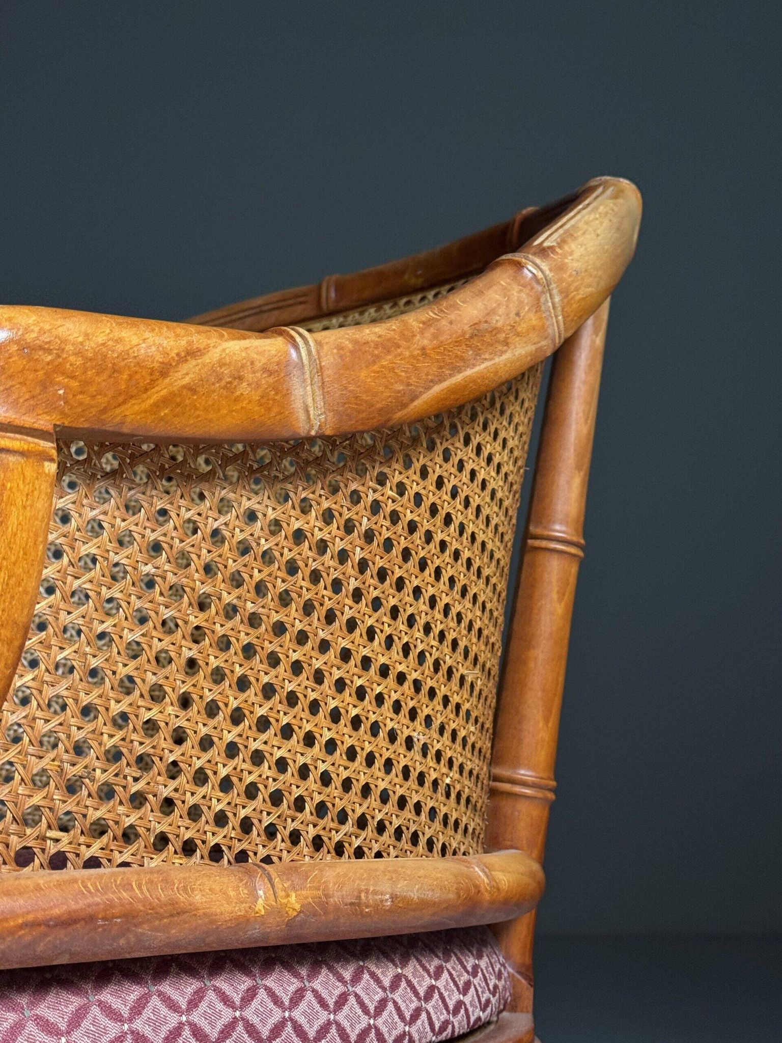 Ensemble de 4 chaises vintage en faux bambou