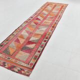 Pink & Red Vintage Runner Rug, 100x356Cm