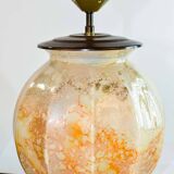 Stunning Pair of French Handmade Glass Laque Line Table Lamps, 1970s