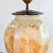 Stunning Pair of French Handmade Glass Laque Line Table Lamps, 1970s