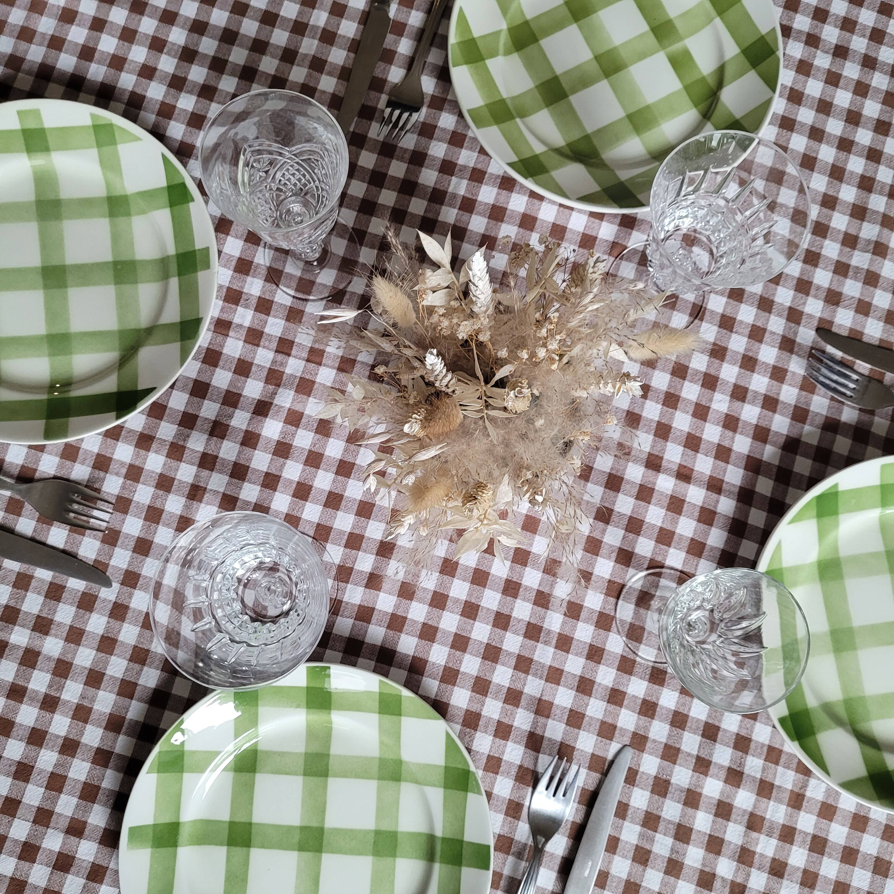 La Redoute x Selency set of 4 green dinner plates