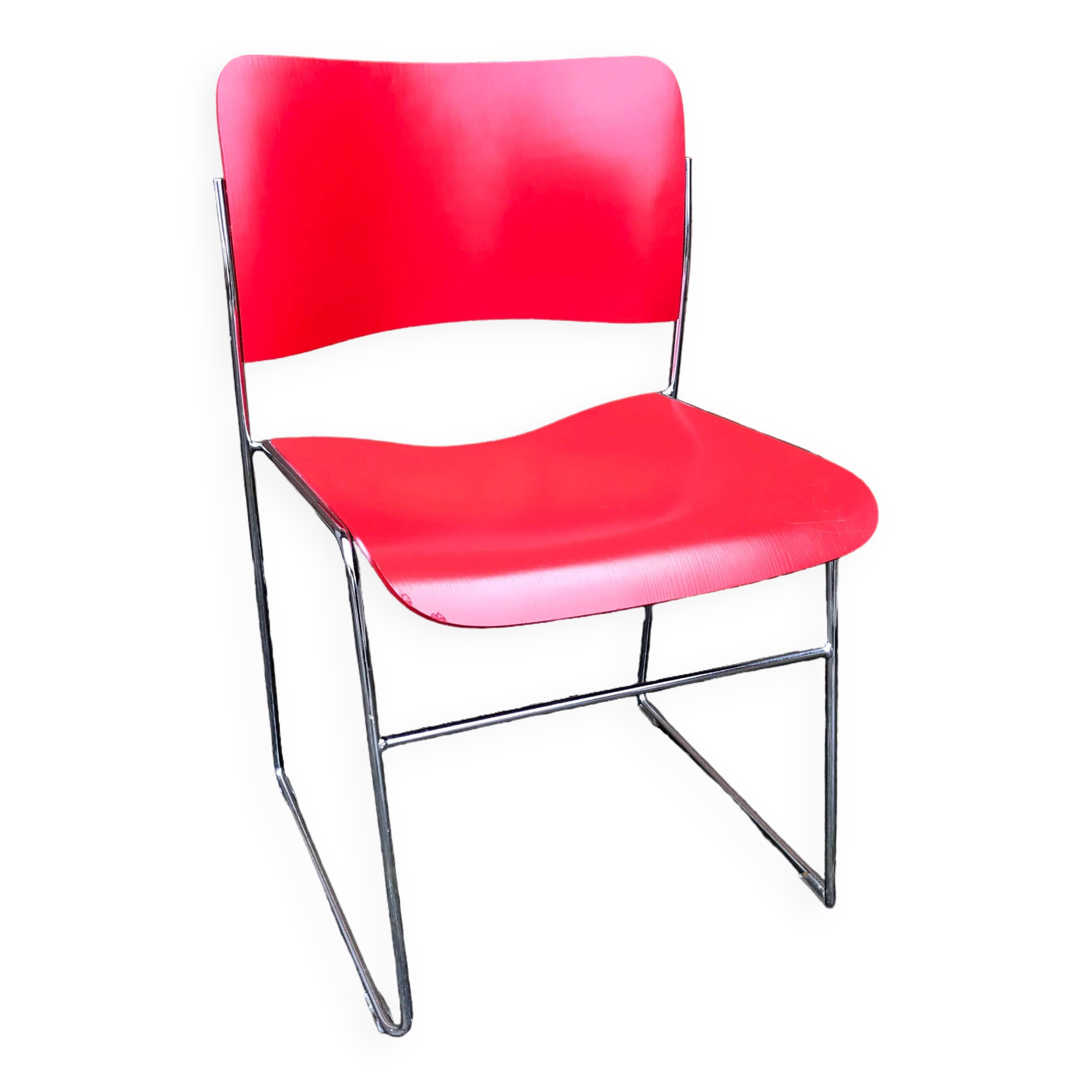 David Rowland red chair for Seid International Design