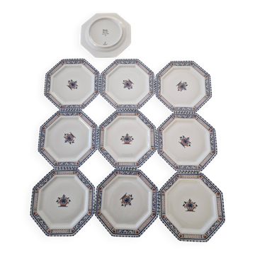 Ensemble assierres a dessert porcelaine de limoge