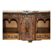 18th-century carved Spanish cabinet with hidden storage.