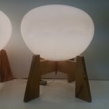1960 two uluv floor lamps, czechoslovakia