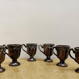 6 vintage mazagrans Sars Poterie