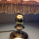 Brass bedside lamp and pink/vintage lampshade 60s-70s