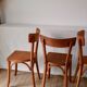 Ensemble de 4 chaises bistrot en bois de hêtre années 50