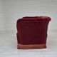 1960s, Danish 3 seater sofa, original condition, cherry-red furniture velour.