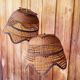 Vintage rattan suspension duo.