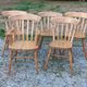 Set de 4 chaises et 1 fauteuil style montagne en chêne