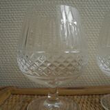3 verres à cognac en cristal de Lorraine