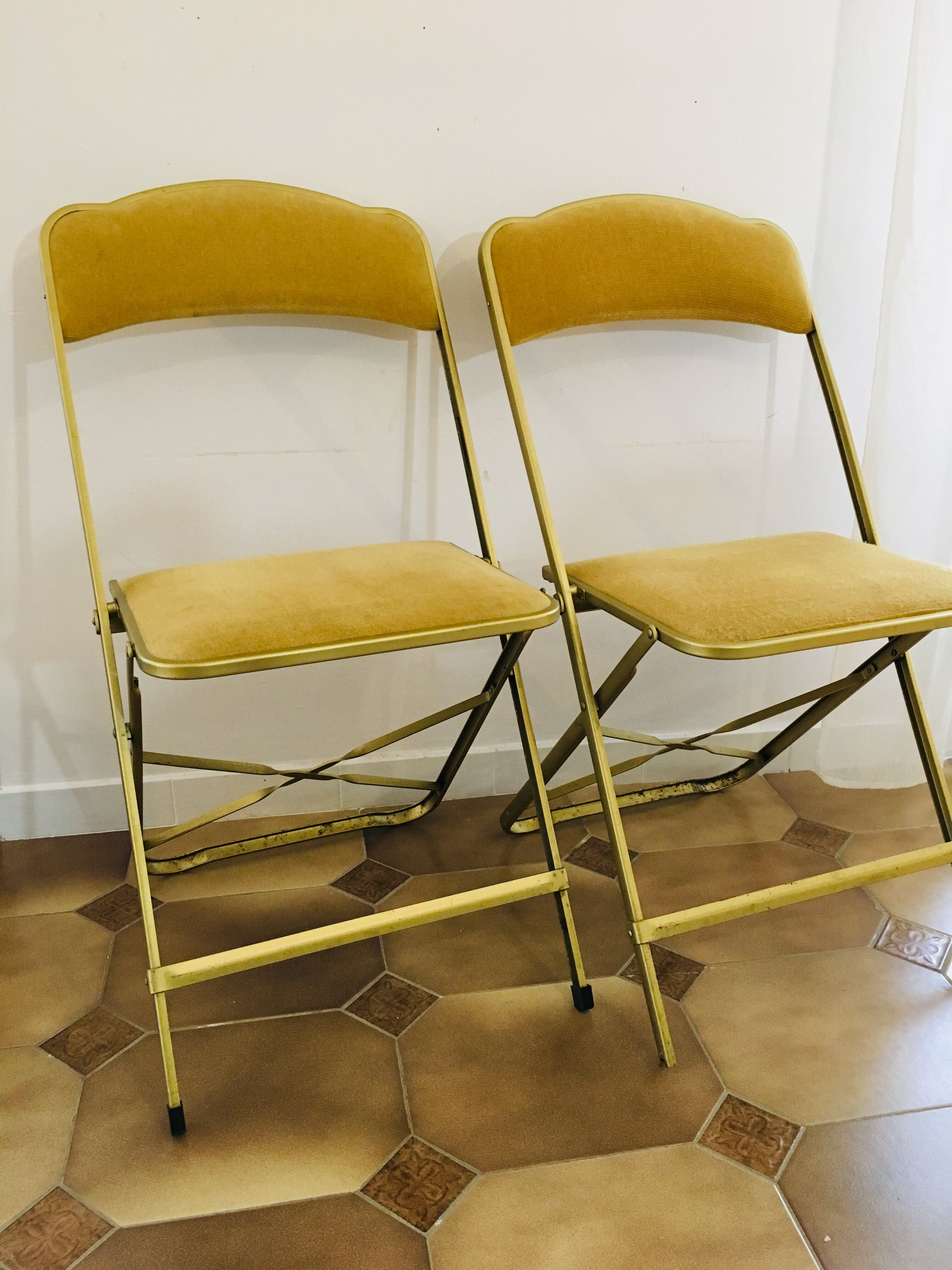Lot de 2 chaises pliantes en velours