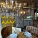 Crystal and bronze chandelier