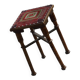 Almue Scandinavian Stool in Wood and Fabric, Late 19th Century