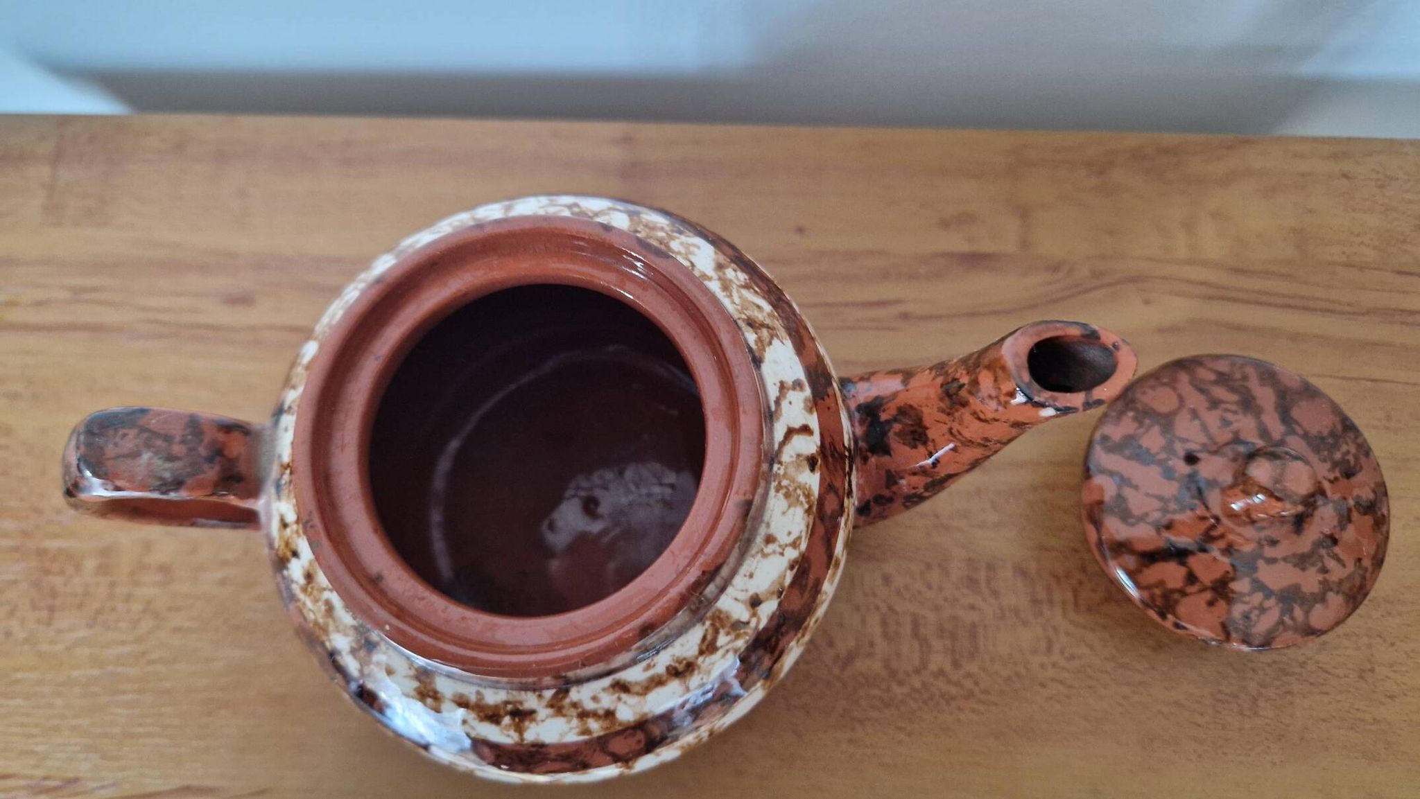Théière céramique Sarreguemines marron modèle Mary Digoin