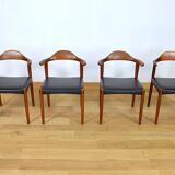 4 Fauteuils Danois en Teck Jacob Hermann  Randers Mobelfabrik 1960