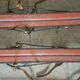 Old skis wooden and its pair of sticks