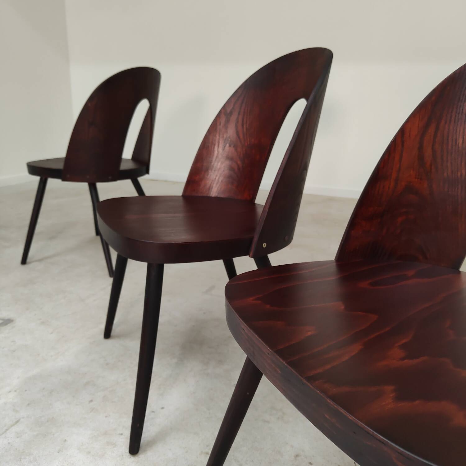 Set of 4 all-wood chairs by Antonin Suman for Tatra Nabytok