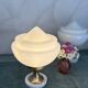 Lampe mid century avec opaline soucoupe blanche