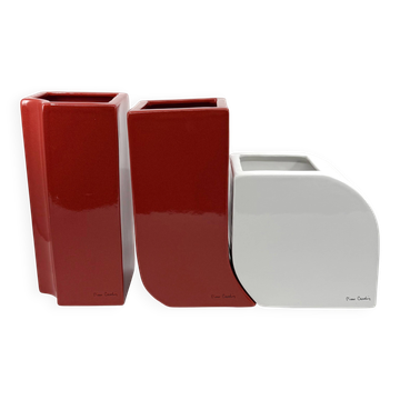 Very rare set of 3 ceramic vases • Pierre Cardin • Circa 1968