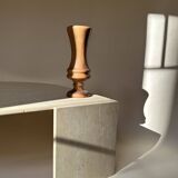 Travertine eye-shaped coffee table