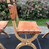 Set of 4 vintage brutalist chairs by Bram Sprij, Netherlands 1960s. in beech.