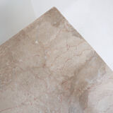 Pedestal table in wood and marble