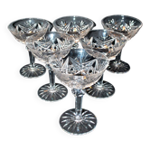 Set of 6 vintage champagne glasses in cut crystal SAINT-LOUIS? LEMBERG?