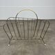 50s vintage gold metal magazine rack
