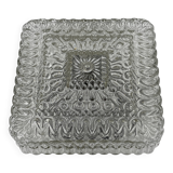 Square ceiling light in embossed molded glass