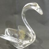 Swan Trinket Crystal Glass Art Vannes-Le-Chatel /Vintage 1960
