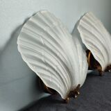 Pair of vintage shell wall lamp