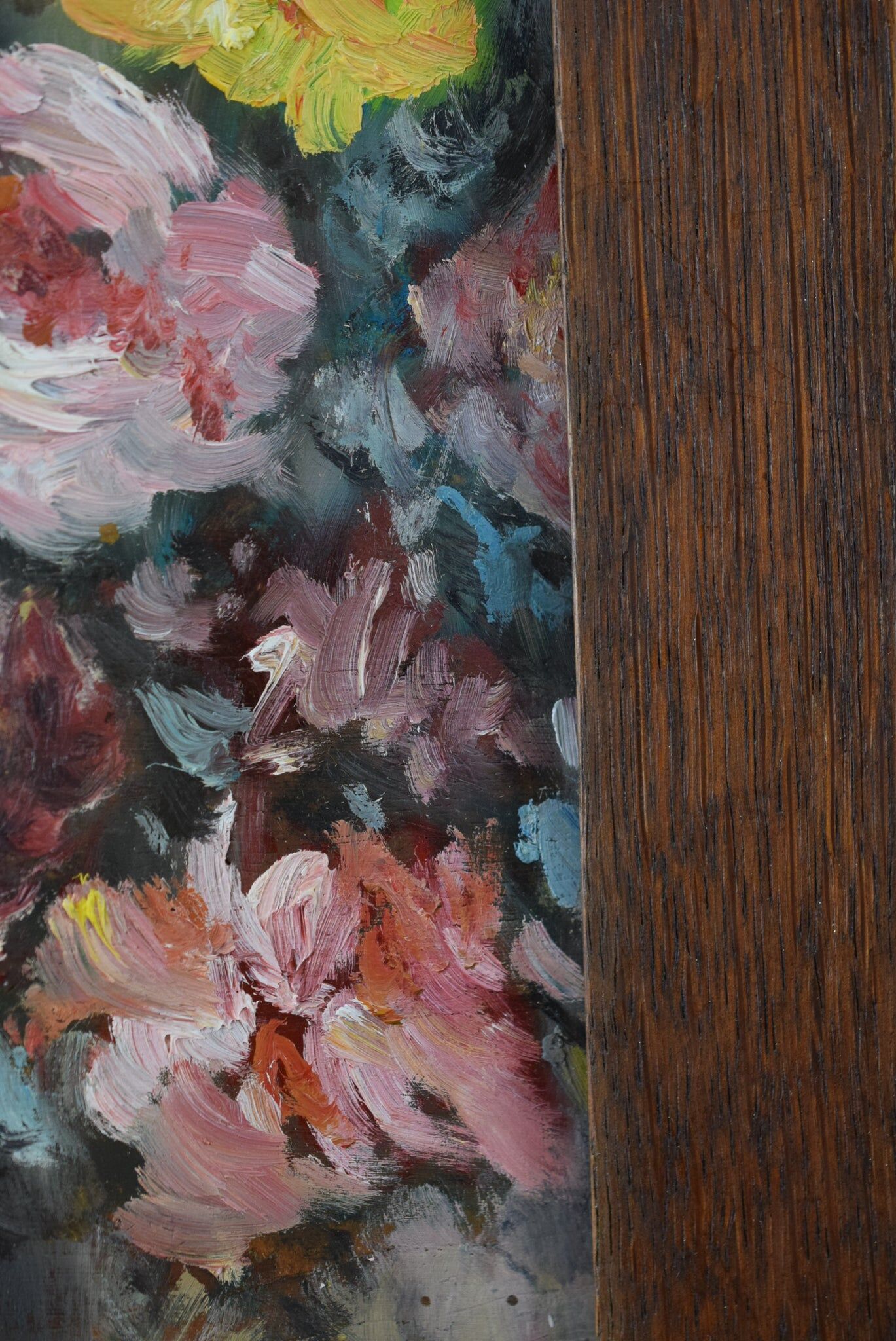 Painting Still Life Bouquet Flowers Oil on Panel