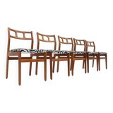 Chaises de salle à manger vintage en teck, style années 1960, lot de 5
